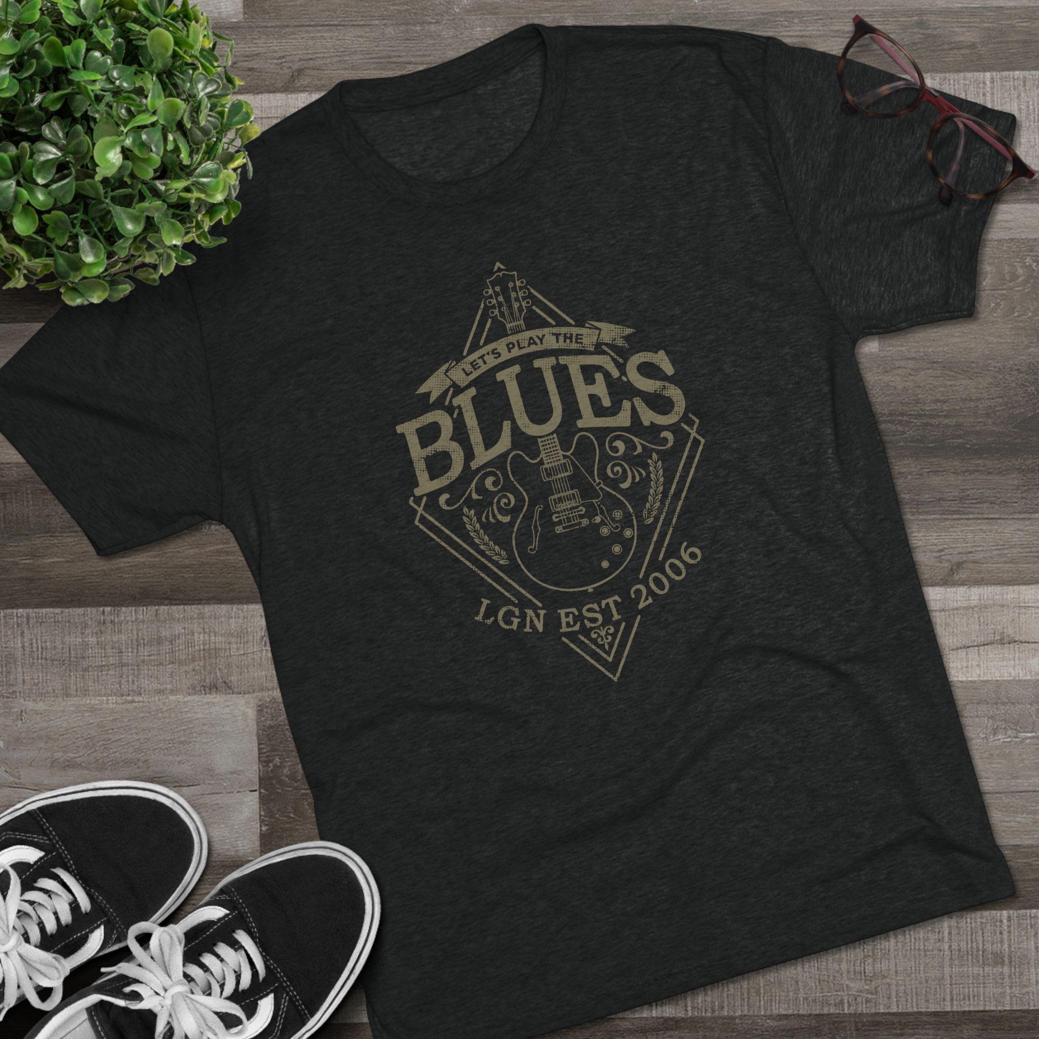 Let's Play the Blues | Tri-Blend Crew Tee - Image 3